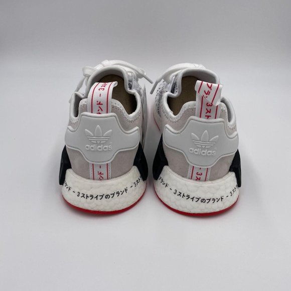 Adidas NMD R1 White / Black / Red Shoes - Picture 4 of 8